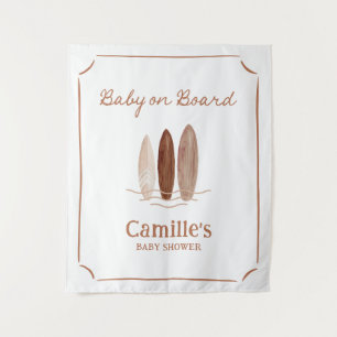 Baby an Bord Surfen Dusche Willkommen Tapete Wandteppich