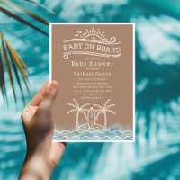 Baby an Bord Surfen Neutral Beach Baby Dusche