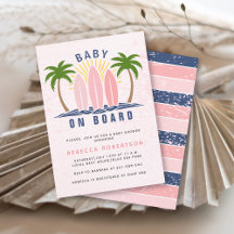 Baby an Bord Surfen Spritzen Rosa Mädchen Dusche
