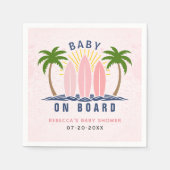 Baby an Bord Surfen Spritzen Rosa Mädchen Dusche Serviette (Vorderseite)