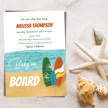 Baby an Bord Surfen Tropical Beach Baby Dusche