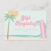 Baby an Bord Surfing Baby Shower Registry Begleitkarte (Vorderseite)