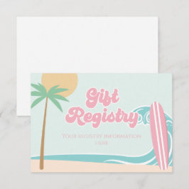 Baby an Bord Surfing Baby Shower Registry Begleitkarte