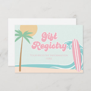 Baby an Bord Surfing Baby Shower Registry Begleitkarte