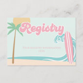 Baby an Bord Surfing Baby Shower Registry Begleitkarte (Vorderseite)