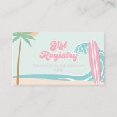 Baby an Bord Surfing Baby Shower Registry Begleitkarte (Vorderseite)