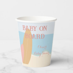 Baby an Bord Surfing Beach Baby Dusche Pappbecher