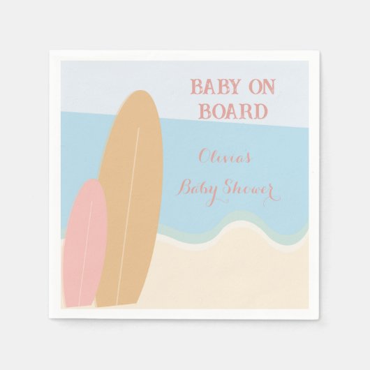 Baby an Bord Surfing Beach Baby Dusche Serviette (Vorderseite)