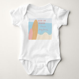 Baby an Bord Surfing Beach Baby Dusche Strampler