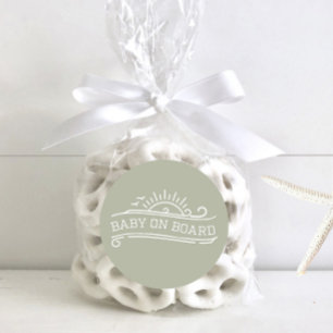 Baby an Bord Surfing Green Baby Dusche Runder Aufkleber