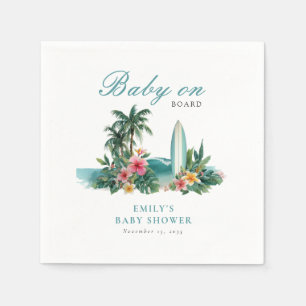 Baby an Bord Surfstrand-Baby-Party Serviette