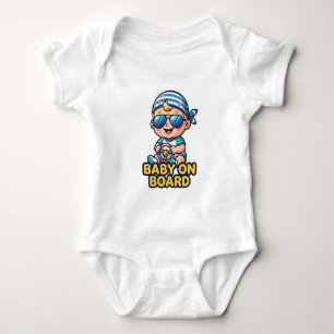 Baby an Bord Süßes Lenkrad Junge Strampler