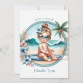 Baby an Bord Tropical Beach Themed Baby Dusche Dankeskarte (Vorderseite)