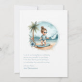 Baby an Bord Tropical Beach Themed Baby Dusche Dankeskarte (Rückseite)