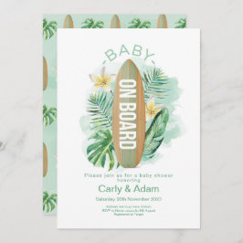 Baby an Bord Tropical Palm Baby Dusche Einladung