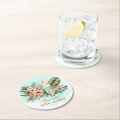 Baby an Bord Tropical Surf Neutral Baby Dusche Runder Pappuntersetzer (Vor Ort)