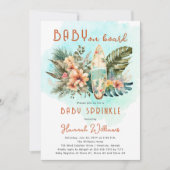 Baby an Bord Tropical Surf Neutral Baby Sprinkle Einladung (Vorderseite)
