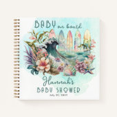 Baby an Bord Tropical Surfbook Notizblock (Vorderseite)
