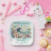Baby an Bord Tropical Surfing Floral Baby Shower Pappteller (Party)