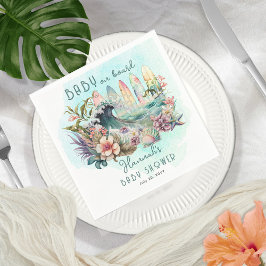 Baby an Bord Tropical Surfing Floral Baby Shower Serviette