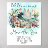 Baby an Bord Tropical Surfing Mama-Osa Bar Poster (Vorne)