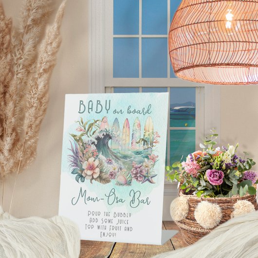 Baby an Bord Tropical Surfing Mama-Osa Bar Sockelschild