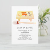 Baby an Bord Virtual Sushi Baby Dusche Einladung (Stehend Vorderseite)