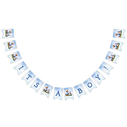 Baby and Bulldog Puppy ist eine Kinderdusche Wimpelkette (Alle)