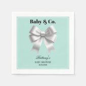 Baby and Co. Elegant Bow Baby Shower Serviette (Vorderseite)