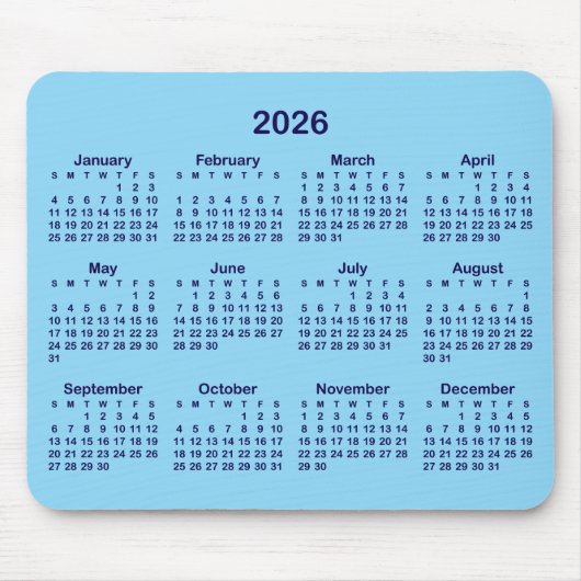 Baby and Dark Blue 2026 Calendar Mousepad (Vorne)