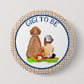 Baby and Dog Baseball Baby Duschvorrichtung Button (Vorderseite)