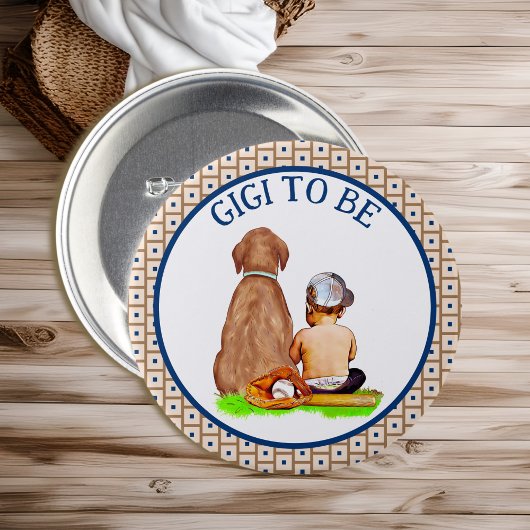 Baby and Dog Baseball Baby Duschvorrichtung Button
