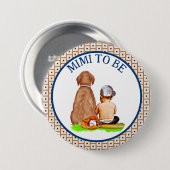 Baby and Dog Baseball Baby Showmimi zu sein Button (Vorne & Hinten)