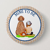 Baby and Dog Baseball Baby Showmimi zu sein Button (Vorderseite)