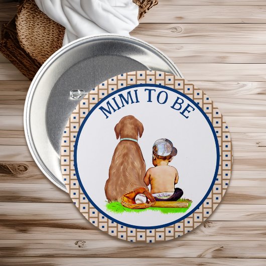 Baby and Dog Baseball Baby Showmimi zu sein Button