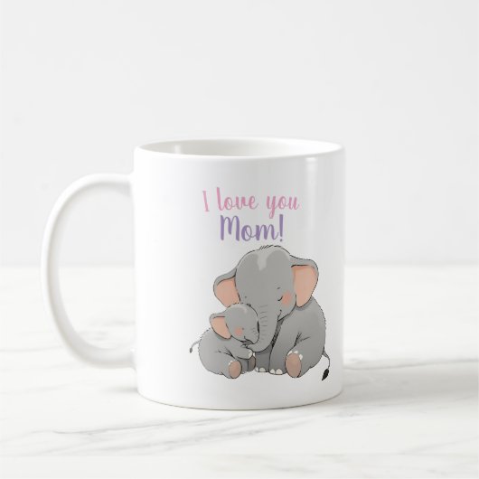 Baby and Mama Elephant Mothers Day Kaffeetasse (Links)
