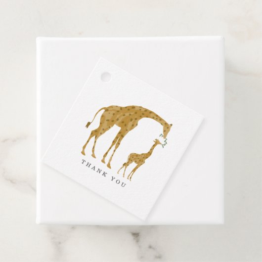 Baby and Mama Giraffe Fütternd Time Baby Shower Geschenkanhänger (Beispiel)