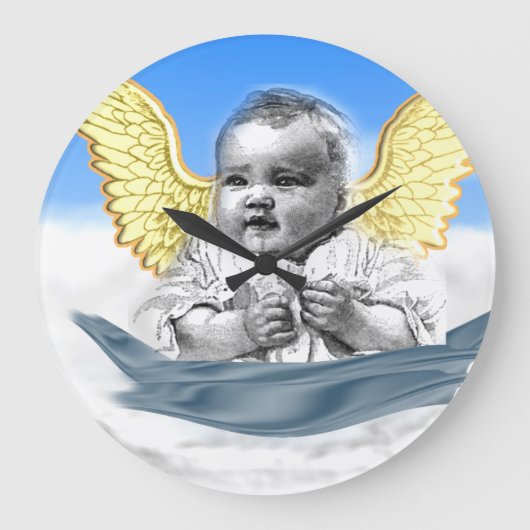 baby Angel clock Große Wanduhr (Vorderseite)