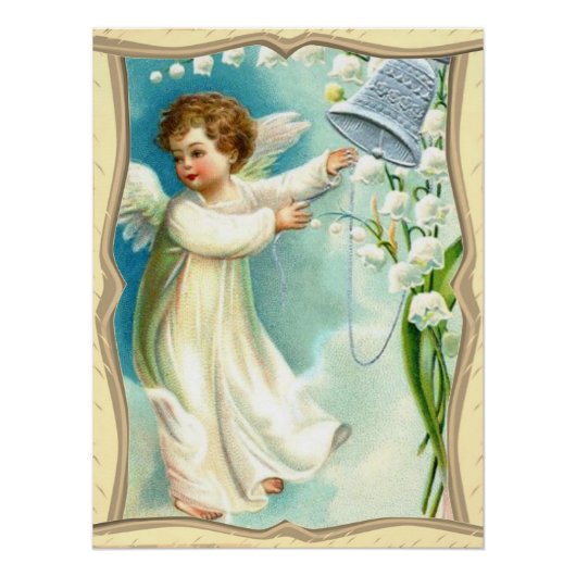 Baby Angel mit Blue Bell Poster (Vorderseite)