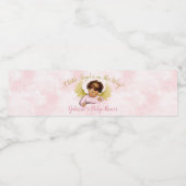 Baby Angel Pink Gold Ethnic Girl Wasserflaschenetikett (Einzelnes Label)