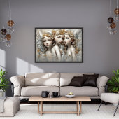 Baby Angel Sisters Modern Art Poster