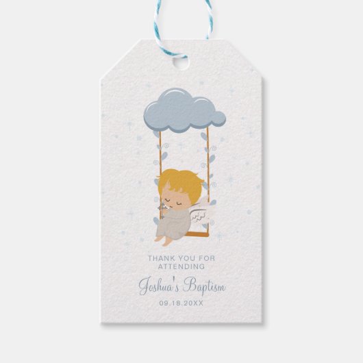 Baby Angel, Taufe Danke Geschenkanhänger (Vorderseite)