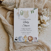 Baby Animal Baby Dusche | Hanging Baby Clothing Einladung