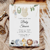 Baby Animal Baby Dusche | Hanging Baby Clothing Einladung