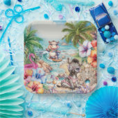 Baby Animal Beach Party Plate Pappteller (Party)
