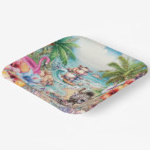Baby Animal Beach Party Plate Pappteller (Gewinkelt)