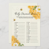Baby Animal BEE Baby Shower Game Card Einladung (Vorne/Hinten)