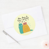 Baby Animal Book Log Cartoon Snail Doodle Runder Aufkleber (Umschlag)