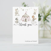 Baby Animal Circus Baby Dusche Danke Karte (Stehend Vorderseite)