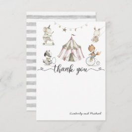 Baby Animal Circus Baby Dusche Danke Karte